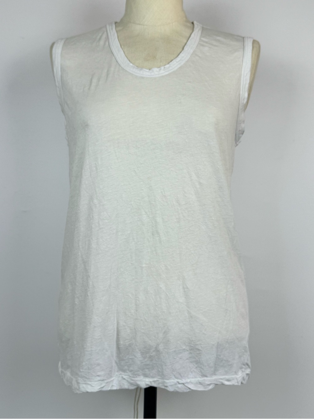 Cotton Citizen White Crewneck Sleeveless Tank